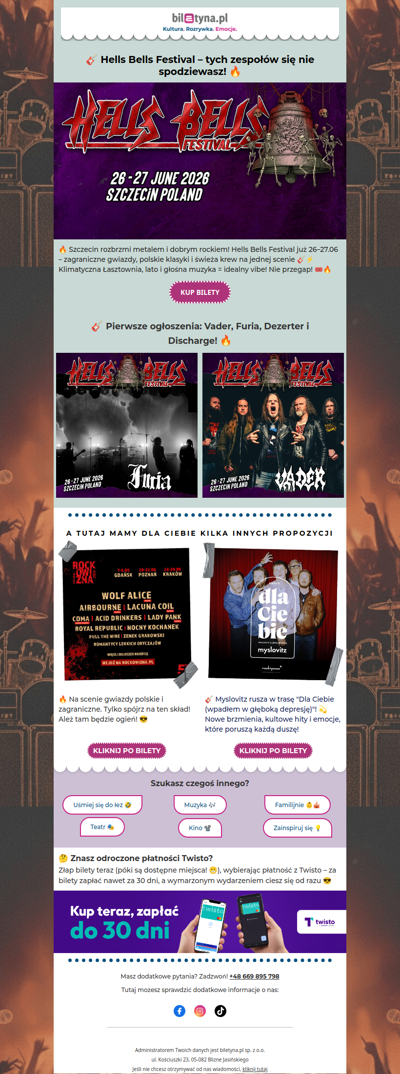 🎸 Furia, Vader, Dezerter - właśnie ruszyła sprzedaż biletów! 🔥