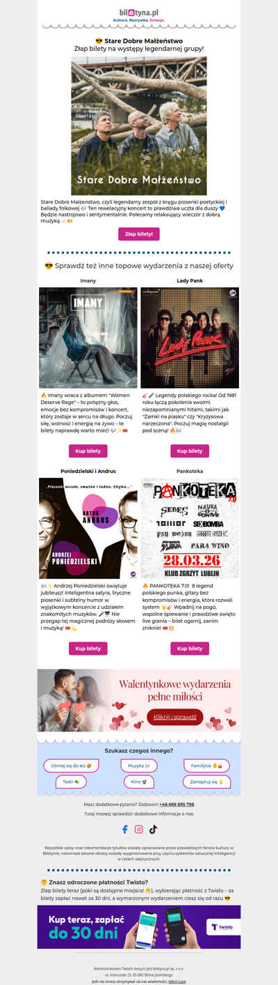 😎 Stare Dobre Małżeństwo z koncertami – wpadniesz?🎵