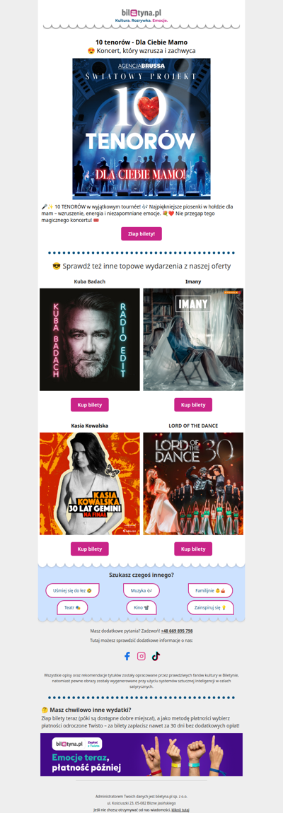 🎵 10 tenorów - Dla Ciebie Mamo 😍 Koncert, który wzrusza i zachwyca