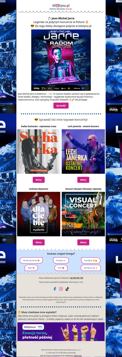 🎵 Jean-Michel Jarre, Kaśka Sochacka i ostatni koncert Lecha Janerki!