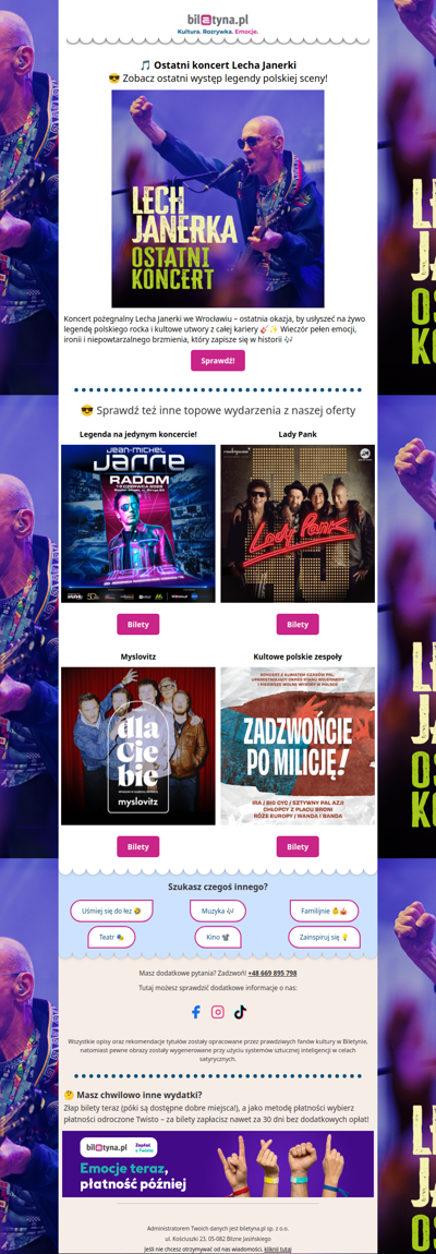 🎸 Ostatni koncert Lecha Janerki!!!