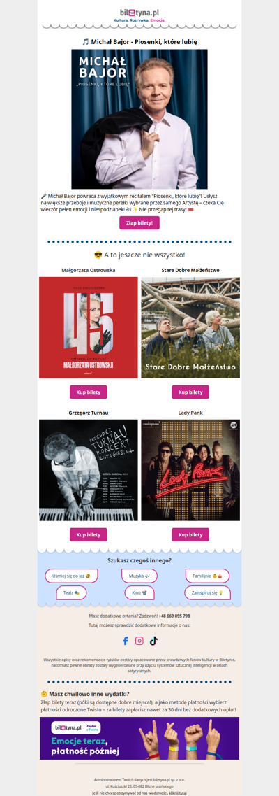 🎵 Koncerty legend polskiej muzyki