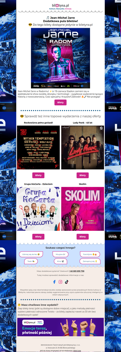 🔥 Jean-Michel Jarre - dodatkowa pula biletów!