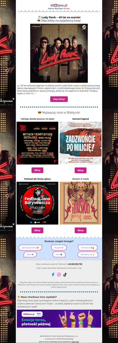 🎸 Najlepszy rock w Biletynie! 😎