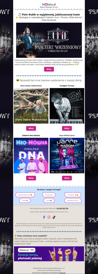 🎵 Piotr Rubik w wyjątkowej, jubileuszowej trasie! 😎