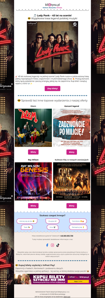 🎸 Lady Pank w trasie na 45-lecie