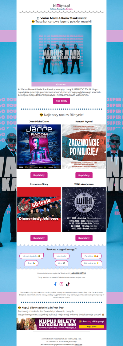 🎵 Varius Manx & Kasia Stankiewicz  😎 Trasa koncertowa legend polskiej muzyki