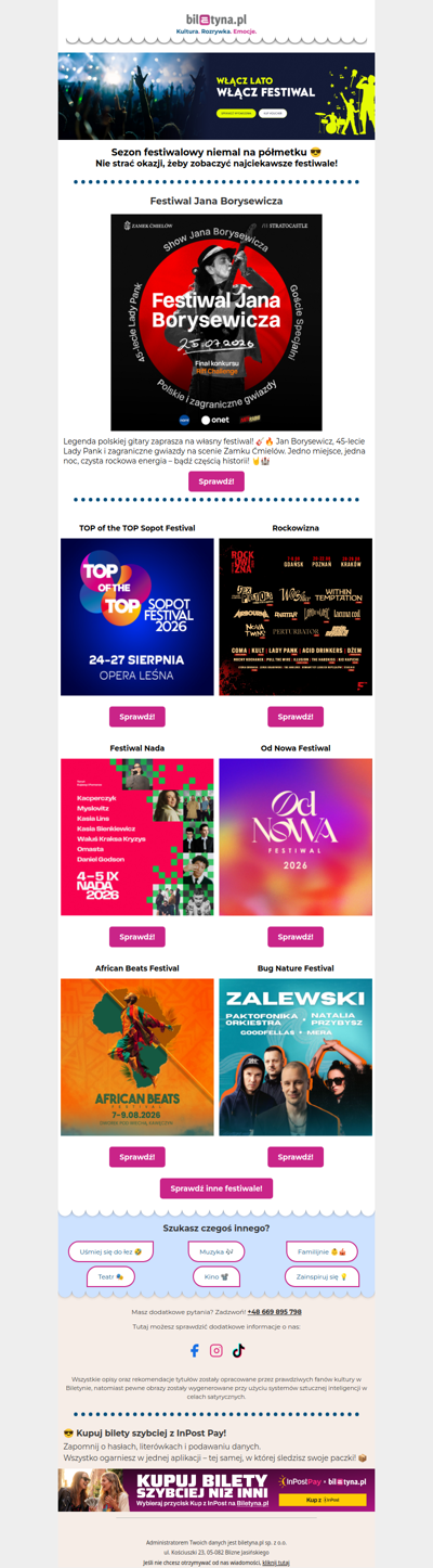 Sezon festiwalowy niemal na półmetku 😎