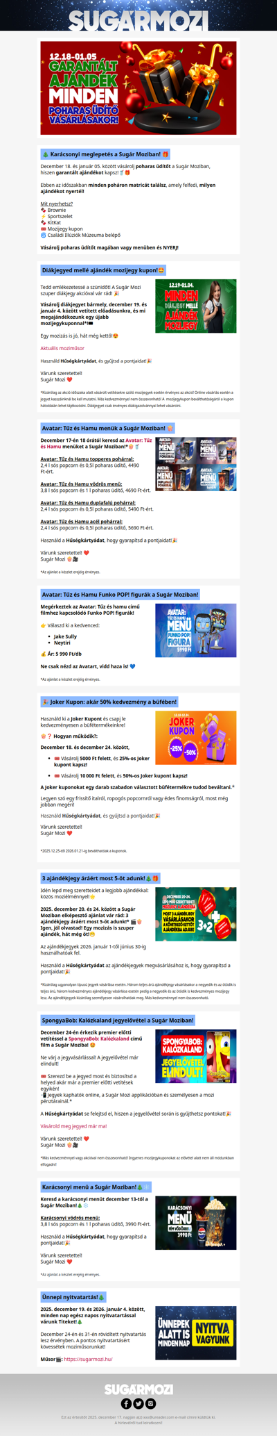 🎄 Karácsonyi meglepetés a Sugár Moziban! 🎁