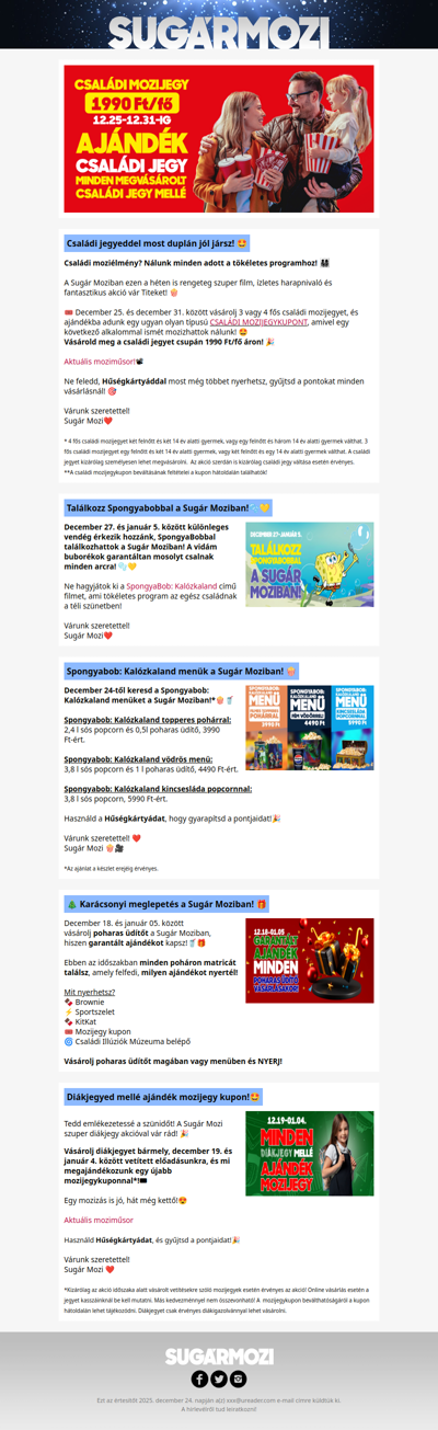 Akciók és események a Sugár Moziban!🎄🤩