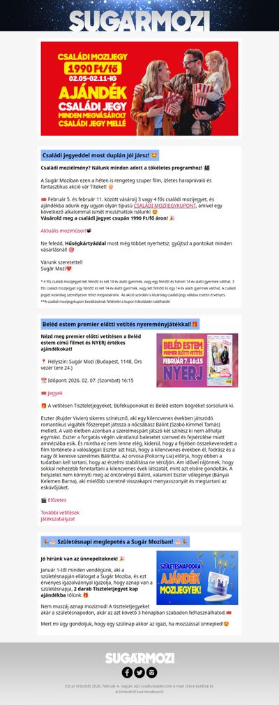 Akciók és események a Sugár Moziban!🤩