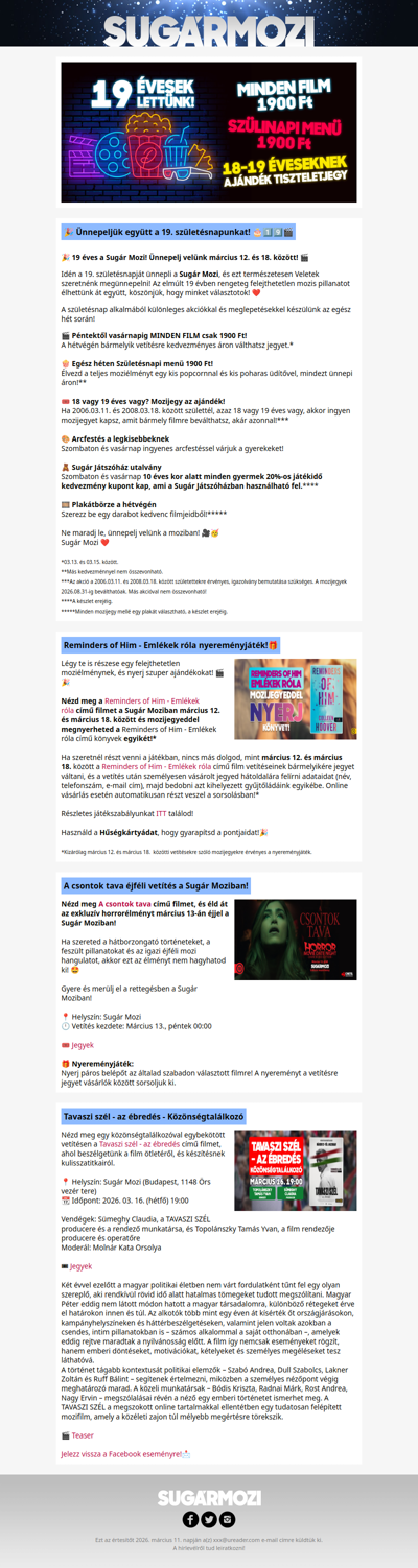 🎉 Ünnepeljük együtt a 19. születésnapunkat! 🎂1️⃣9️⃣🎬