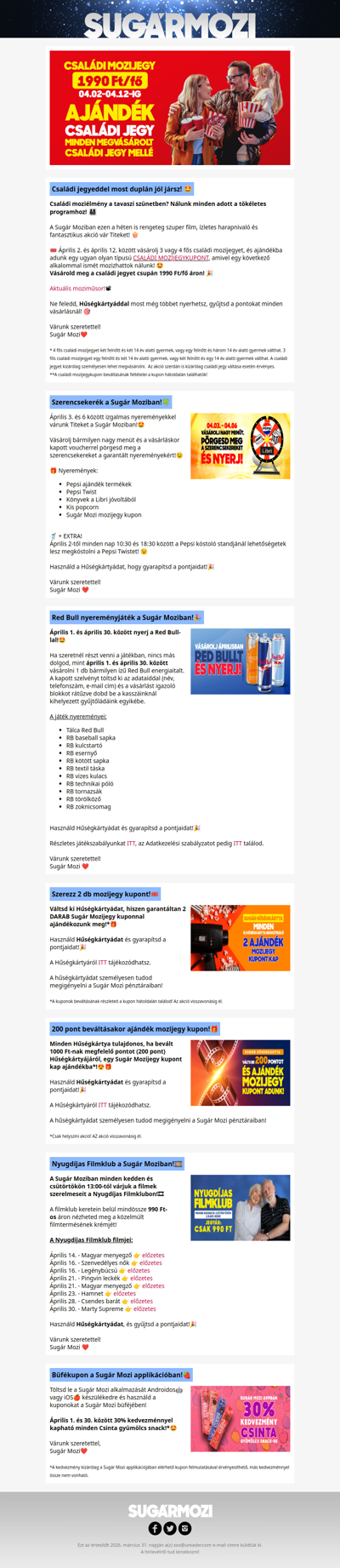 Akciók és események a Sugár Moziban!😍