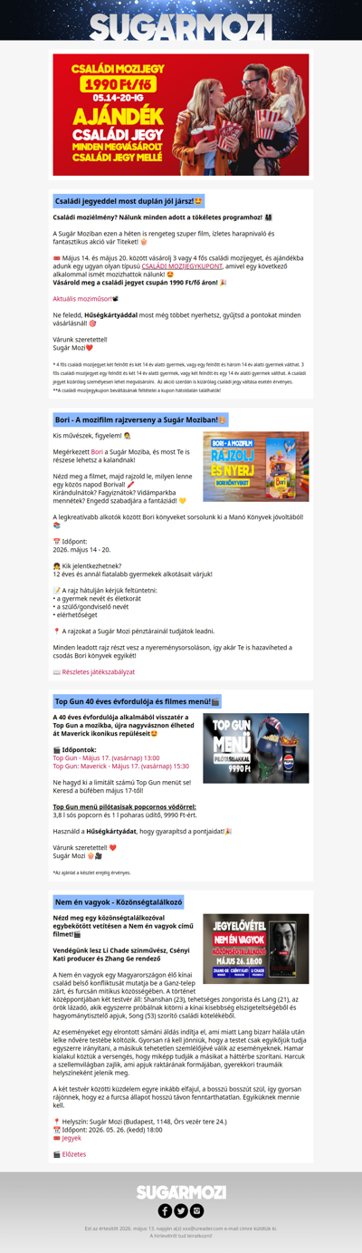 Akciók és események a Sugár Moziban!😍