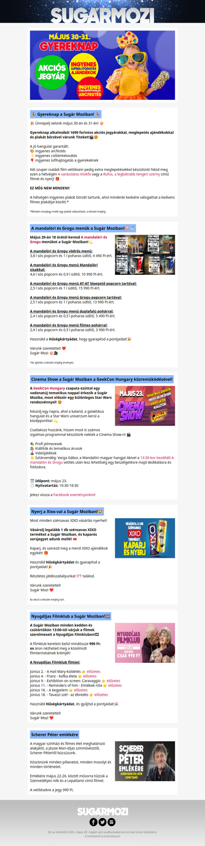 Gyereknap, Cinema Show és egyéb események!🤩
