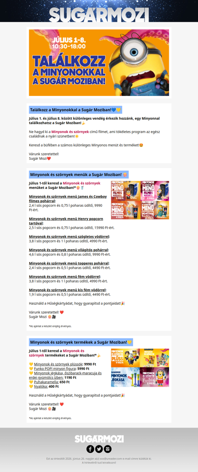 Találkozz a Minyonokkal a Sugár Moziban!💙💛