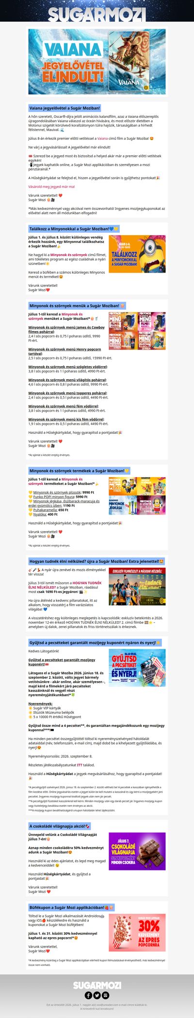 Akciók és események a Sugár Moziban!😍