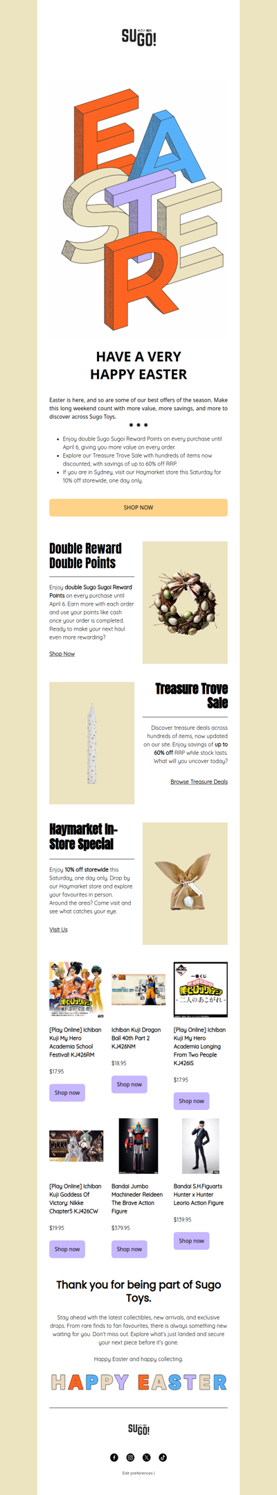 Easter Special Double Sugoi Points, Double the Fun