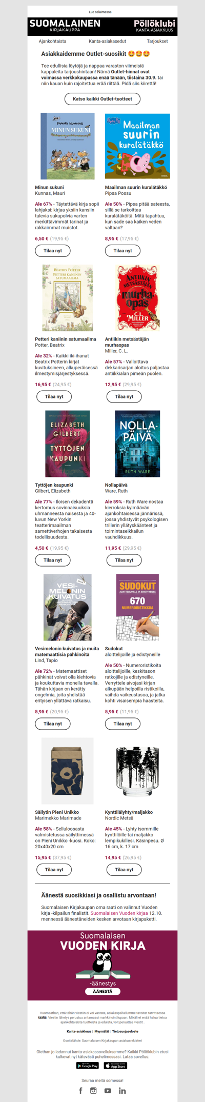 Vielä ehdit poimia Outlet-löydöt!