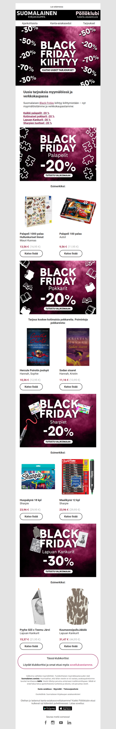 Uusia huipputarjouksia Black Fridayssa 🎉