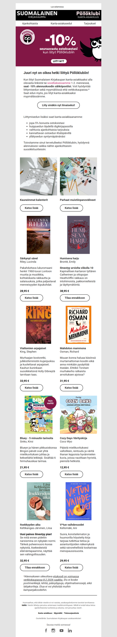 Nyt 10% alennus ostoksestasi!