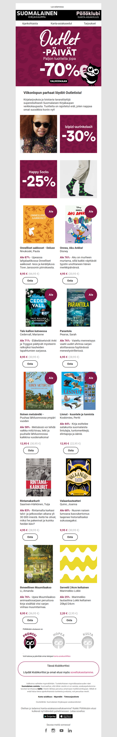 Löytöjä! Ale jopa -70%