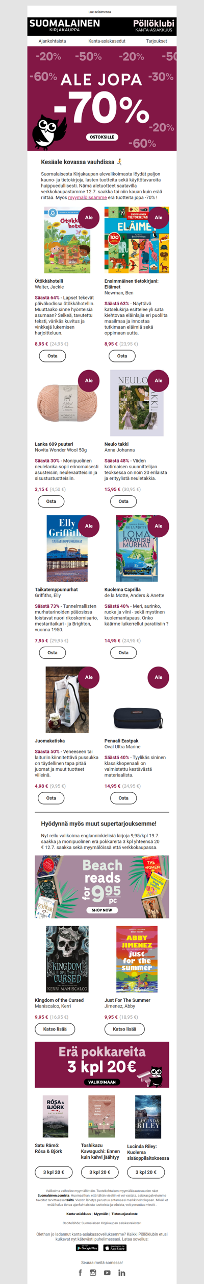 Säästä kesäalessa jopa yli 70% 👀