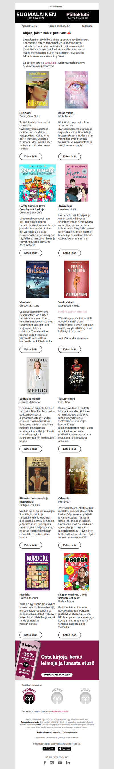 Tämän hetken kuumimmat kirjat 📚