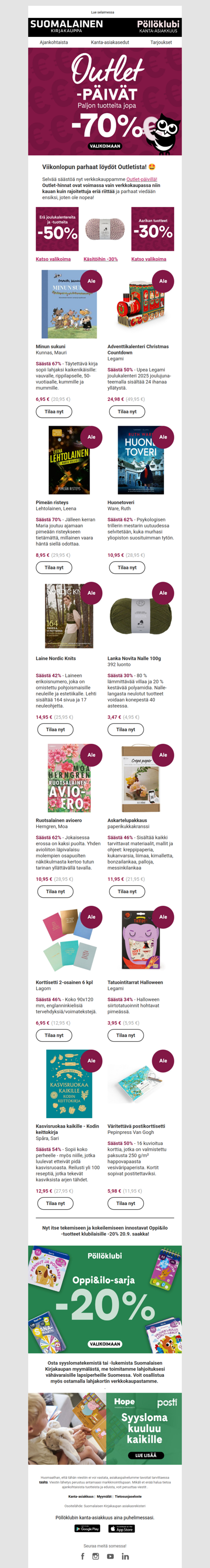 Vielä ehdit Outlet-päiville!