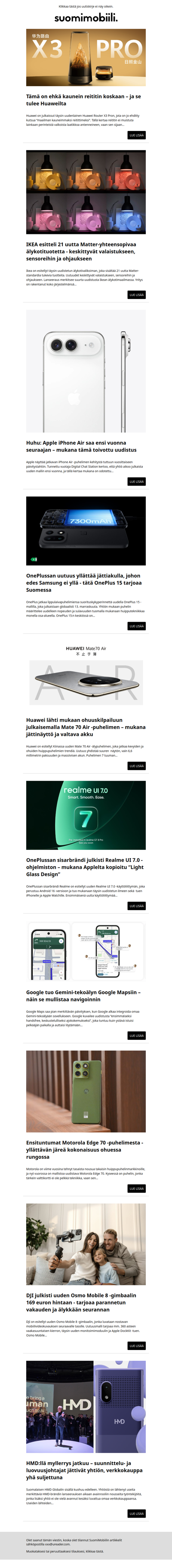 SuomiMobiilin uutiskirje 7.11.2025
