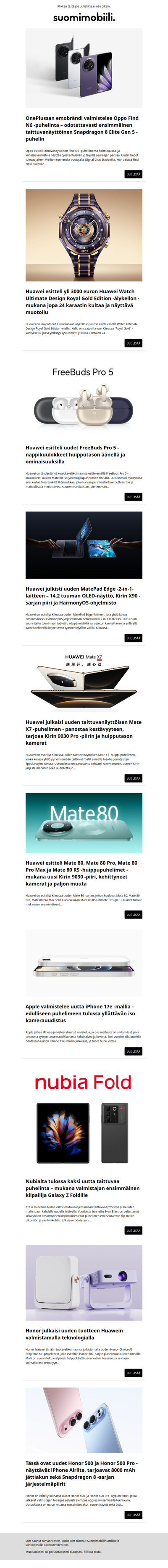 SuomiMobiilin uutiskirje 25.11.2025