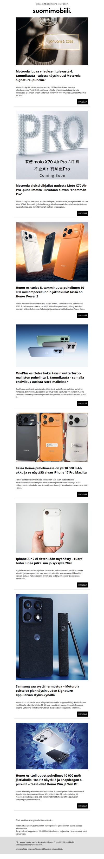 SuomiMobiilin uutiskirje 30.12.2025