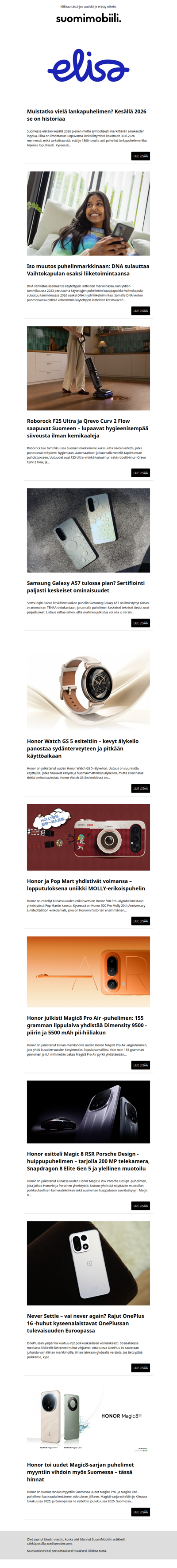 SuomiMobiilin uutiskirje 20.1.2026