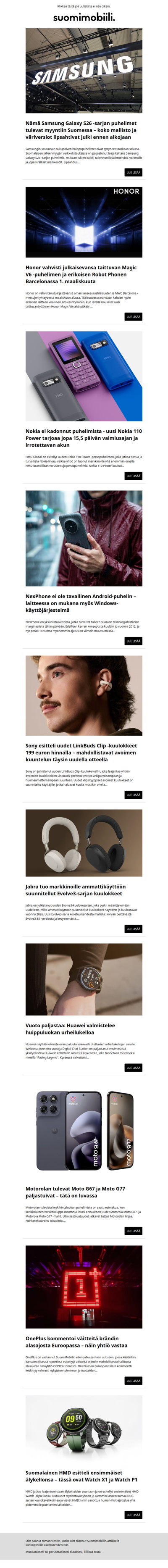 SuomiMobiilin uutiskirje 23.1.2026