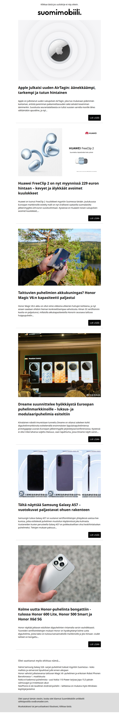 SuomiMobiilin uutiskirje 27.1.2026