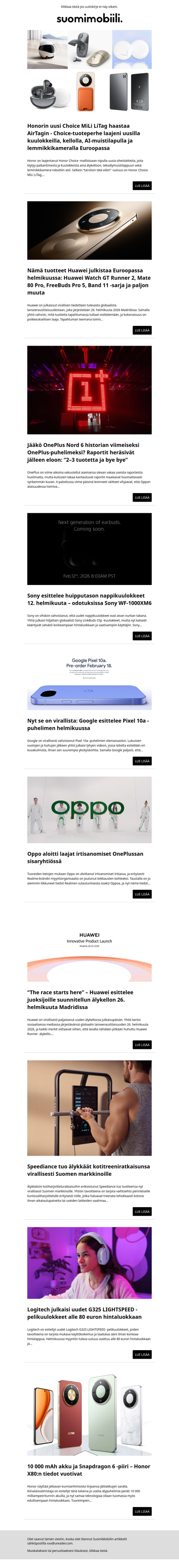 SuomiMobiilin uutiskirje 6.2.2026