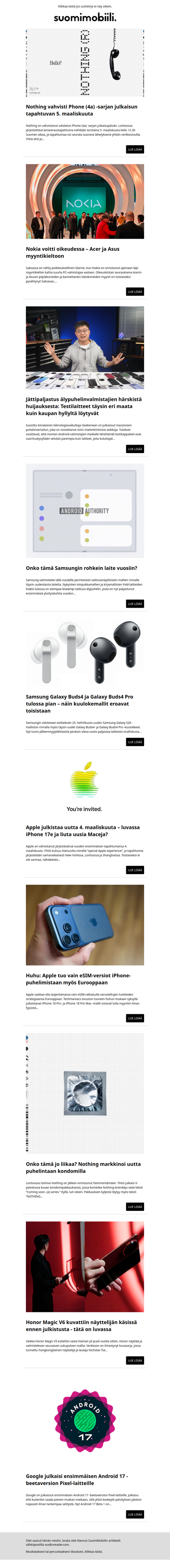 SuomiMobiilin uutiskirje 17.2.2026