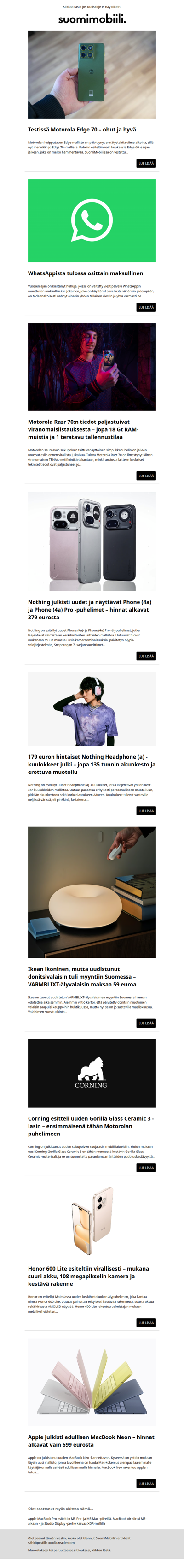 SuomiMobiilin uutiskirje 6.3.2026