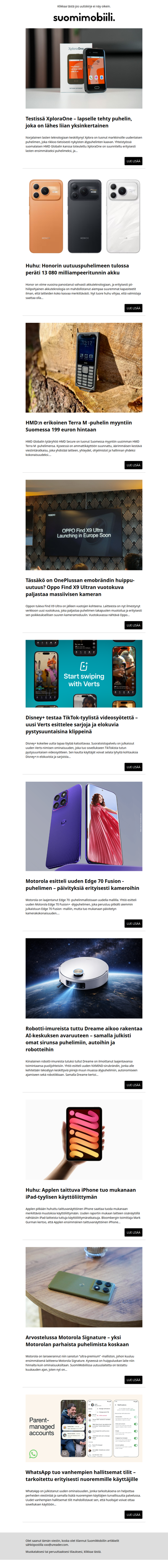 SuomiMobiilin uutiskirje 13.3.2026