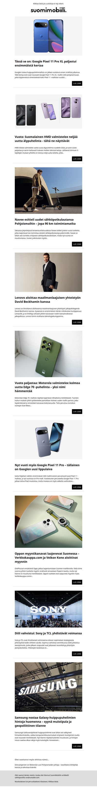 SuomiMobiilin uutiskirje 3.4.2026