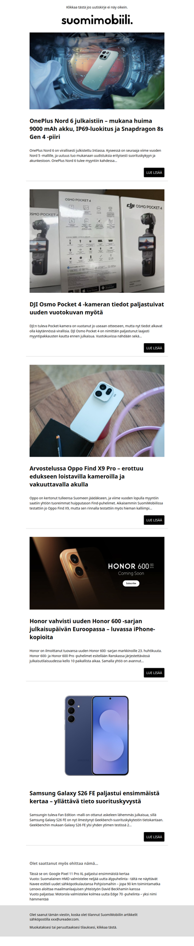 SuomiMobiilin uutiskirje 7.4.2026