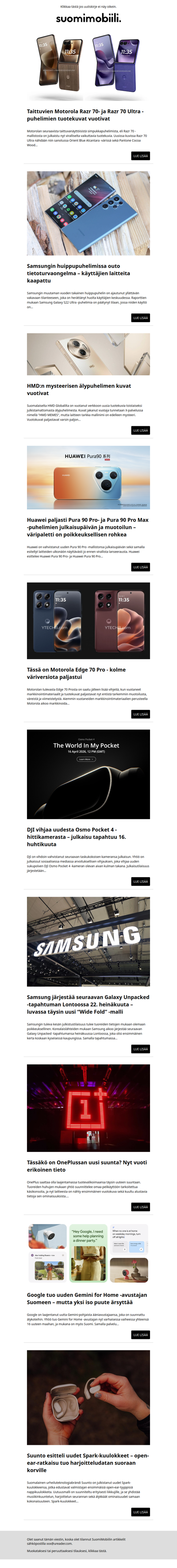 SuomiMobiilin uutiskirje 10.4.2026