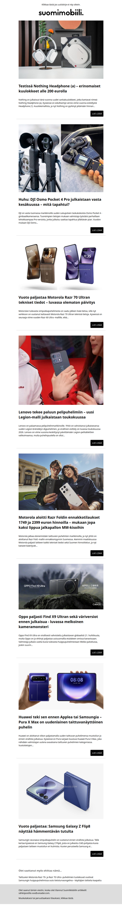 SuomiMobiilin uutiskirje 14.4.2026