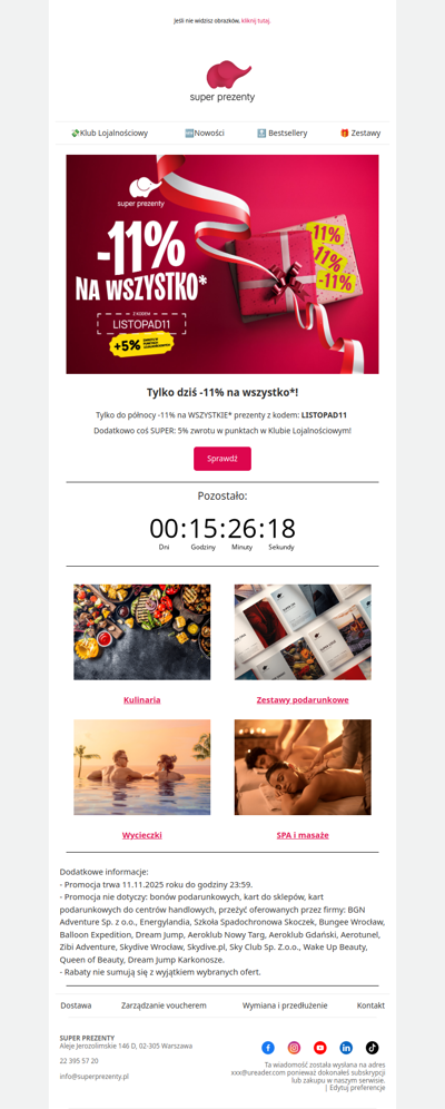 ❗Tylko dziś -11% na WSZYSTKO* 🎁