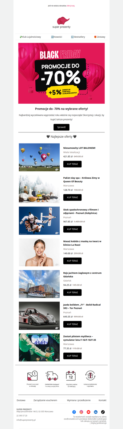 Zaczynamy Black Friday! 🖤 Promocje do -70%!