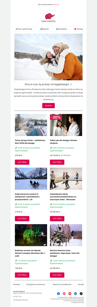 Zima pełna przeżyć - podaruj emocje na chłodne dni! ❄️