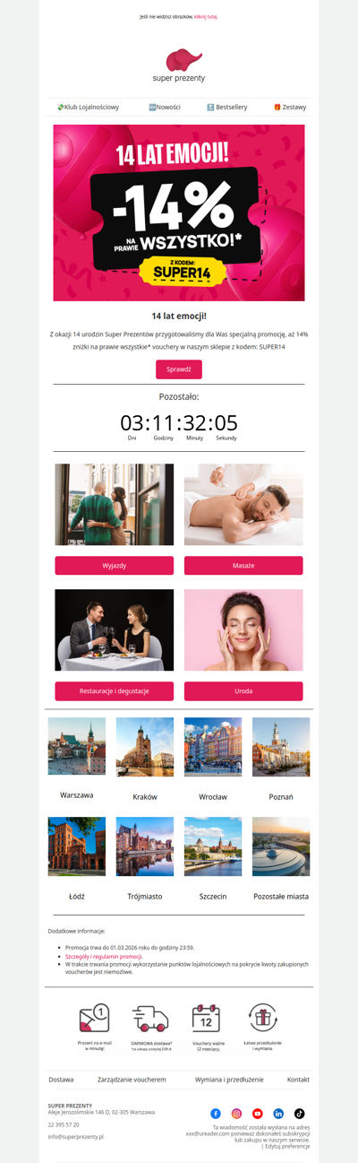 -14% na prawie WSZYSTKO! 🎂 My mamy urodziny, a Wy prezenty!