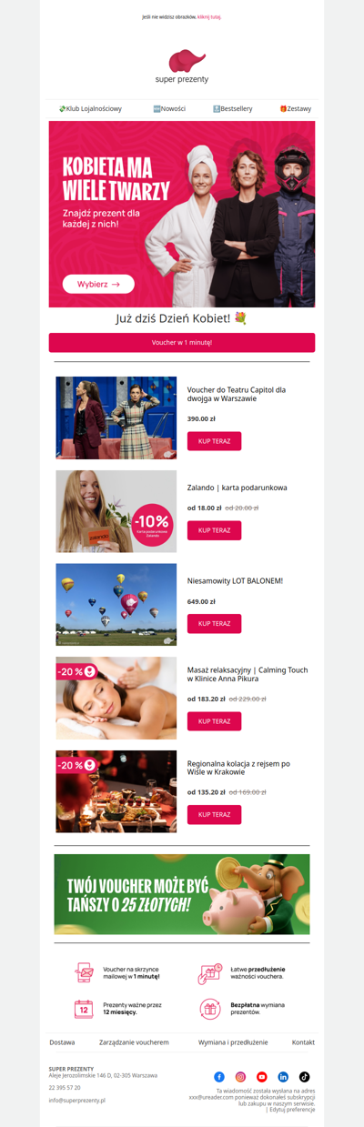 Już dziś Dzień Kobiet! 💐 Znajdź atrakcję, które sprawi jej prawdziwą radość