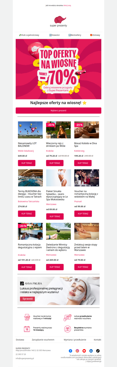 TOP oferty na wiosnę nawet -70%! 🌸