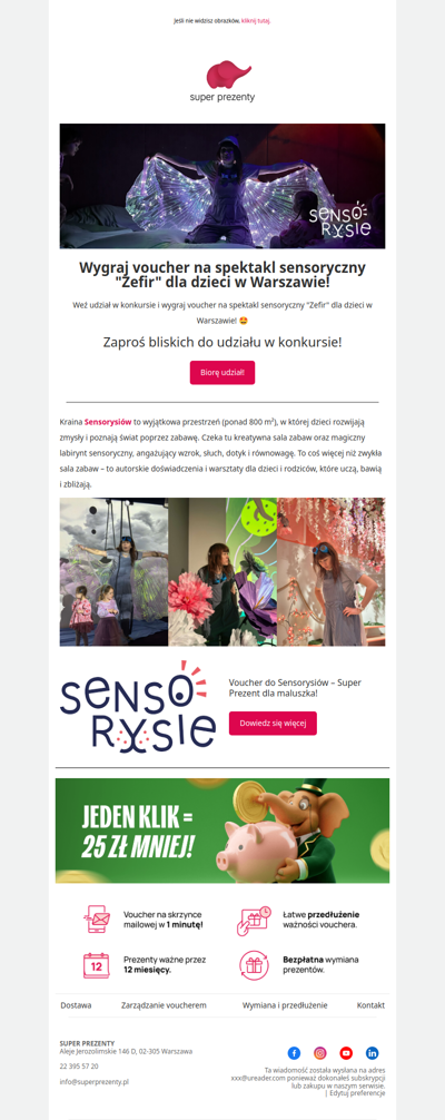 Wygraj voucher na spektakl sensoryczny 
